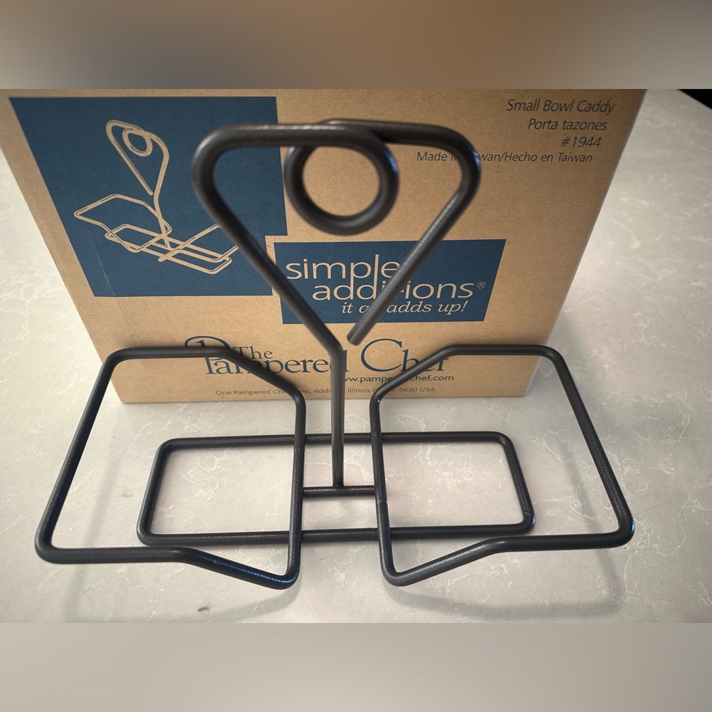 The Pampered Chef Small Square Bowl Caddy #1944 Simple Additions Black (O36)